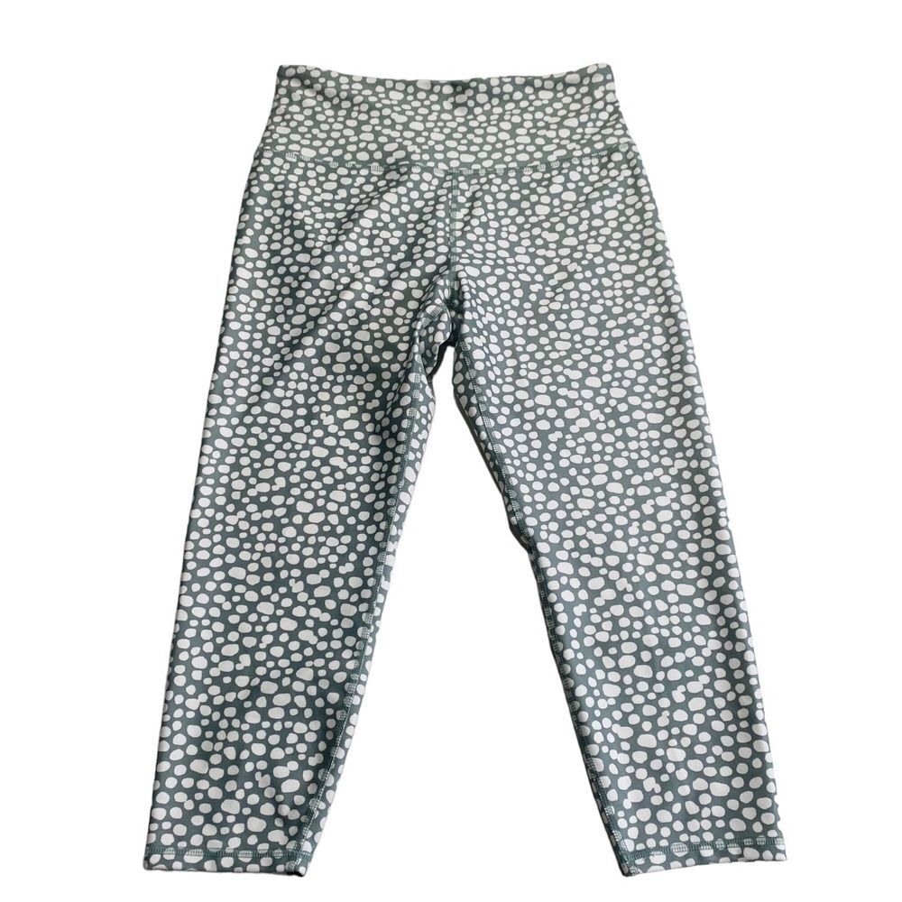 Ellie Yoga Pants Green White Abstract Print Sz XL